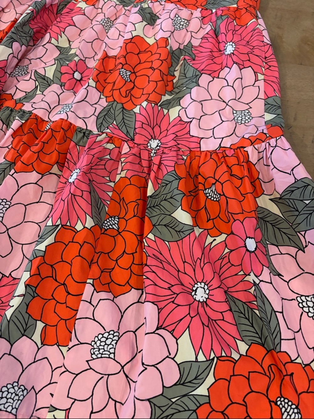 Listicle Boutique Pink Floral Puff Sleeve Square Neck Sundress Dress Medium NWT - Picture 6 of 10